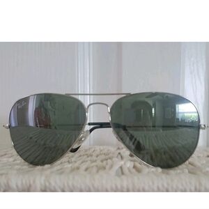 Ray Ban Aviator RB3025 Silver Flash Grey Mirror 58mm Unisex RayBan Sunglasses
